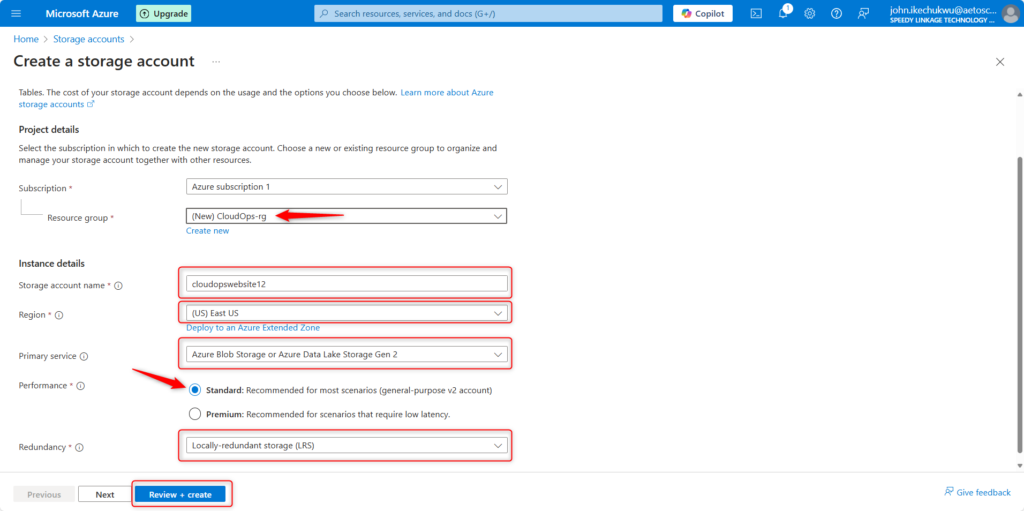 Host Static Website Azure