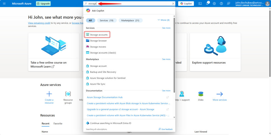 Host Static Website Azure