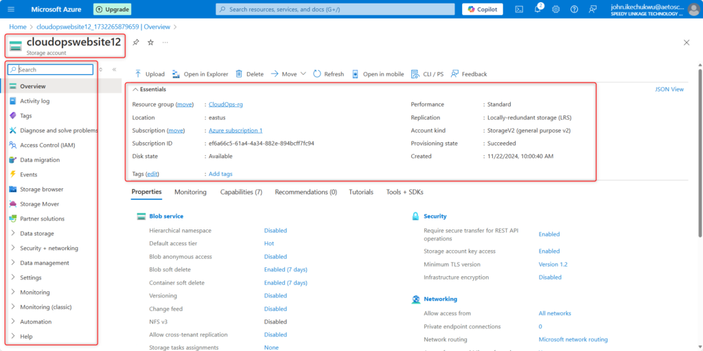 Host Static Website Azure